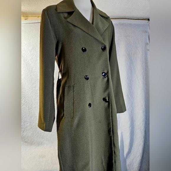 Molly Green Olive Green Trench Coat - Picture 2 of 16